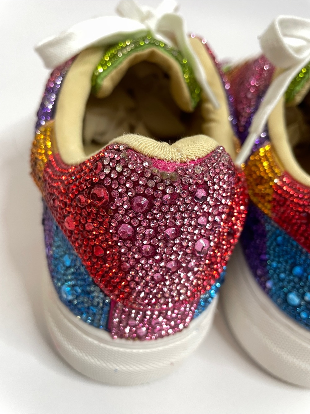 Betsey Johnson | Sidny Rhinestone Rainbow Pride Platform Sneakers Size 8.5 - Picture 10 of 15